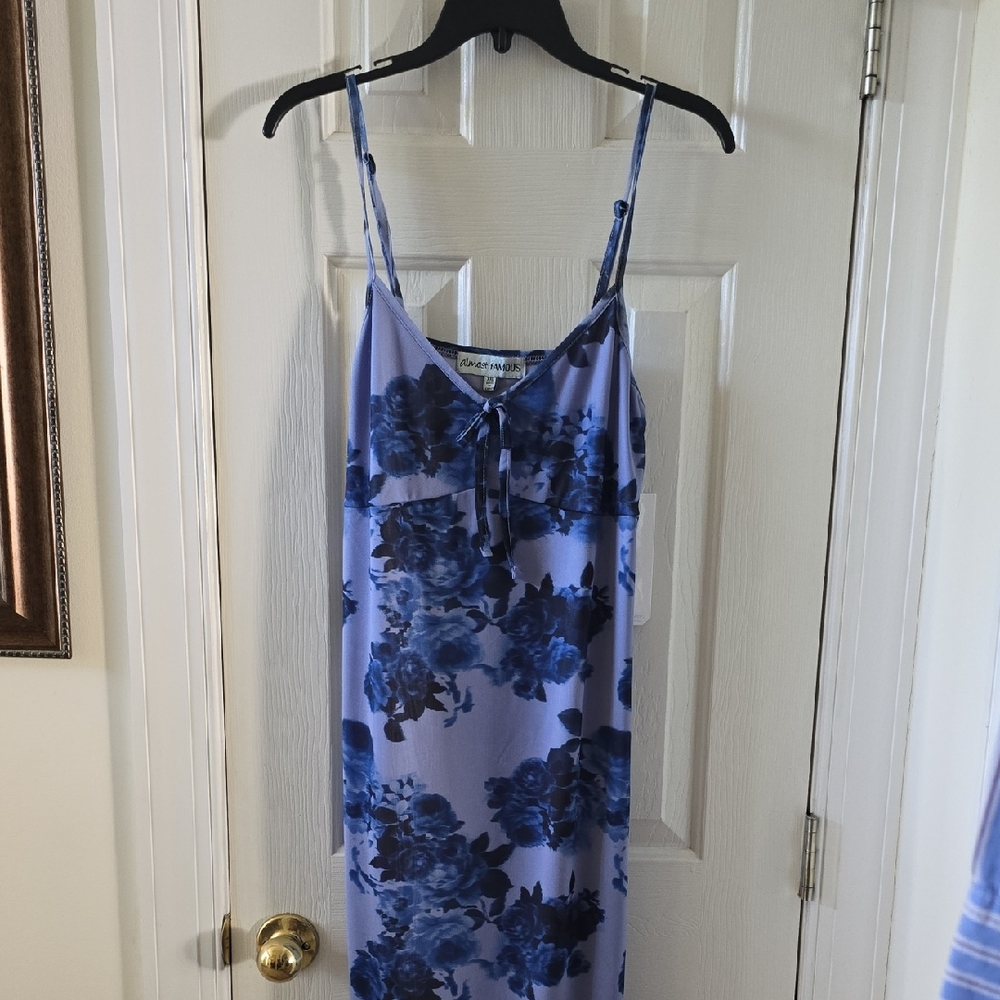 ALMOST FAMOUS WOMENS JR PLUS SIZE FLORAL SUNDRESS WITH ADJUSTABLE STRAPS XXL